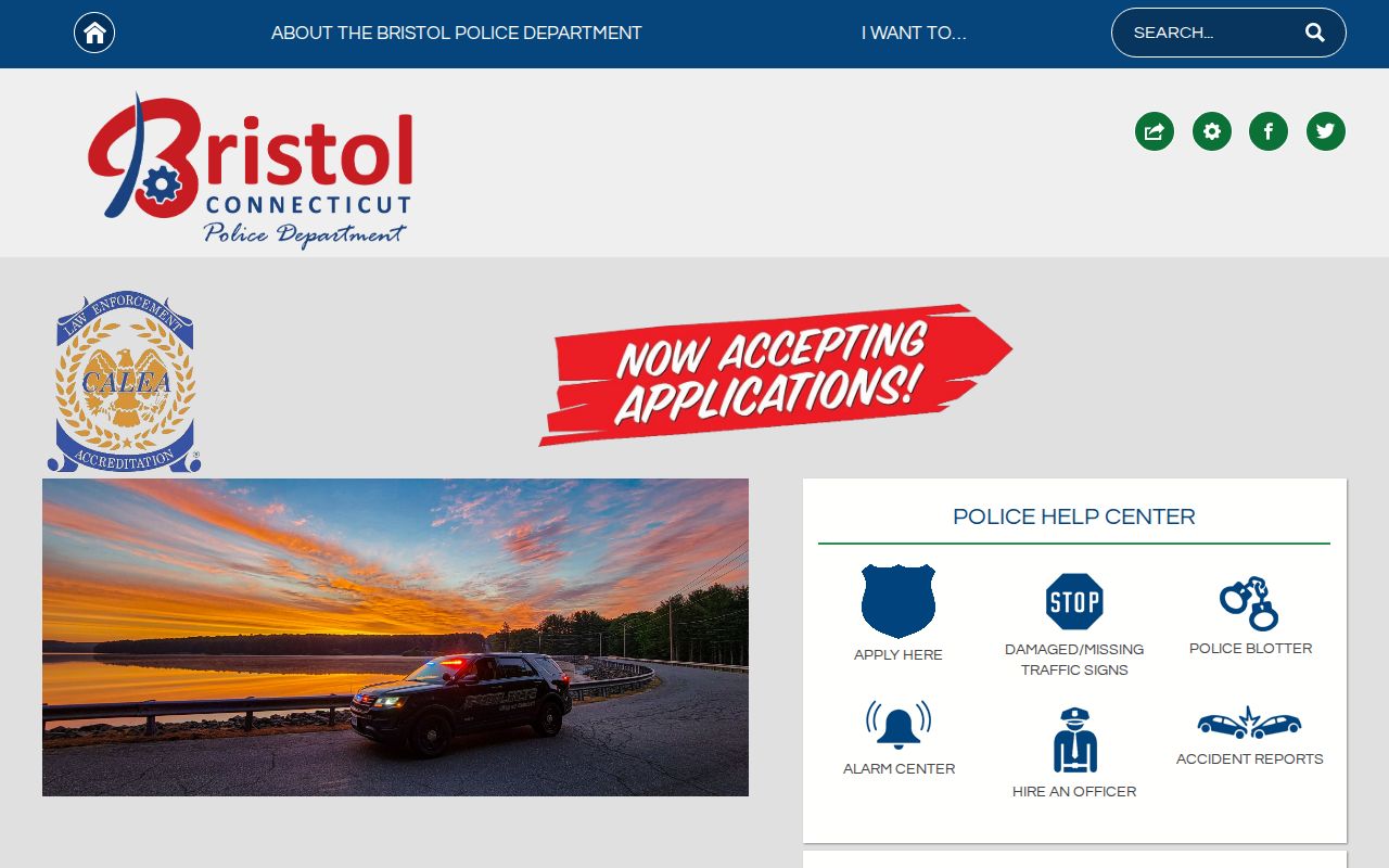 Official Bristol Police Department contact page