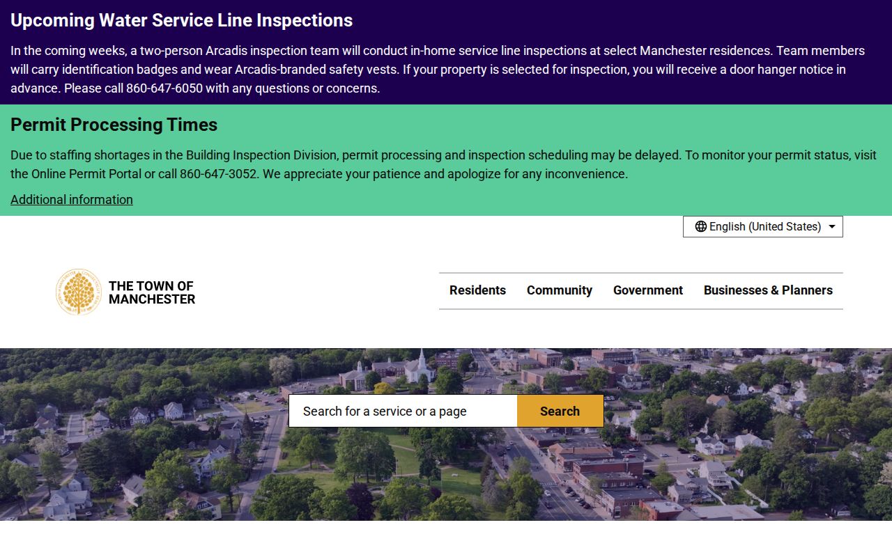Official Town of Manchester government website